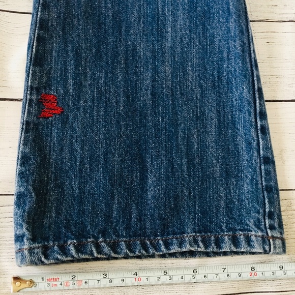Embroidered Wide leg Flared  jeans - Picture 6 of 8